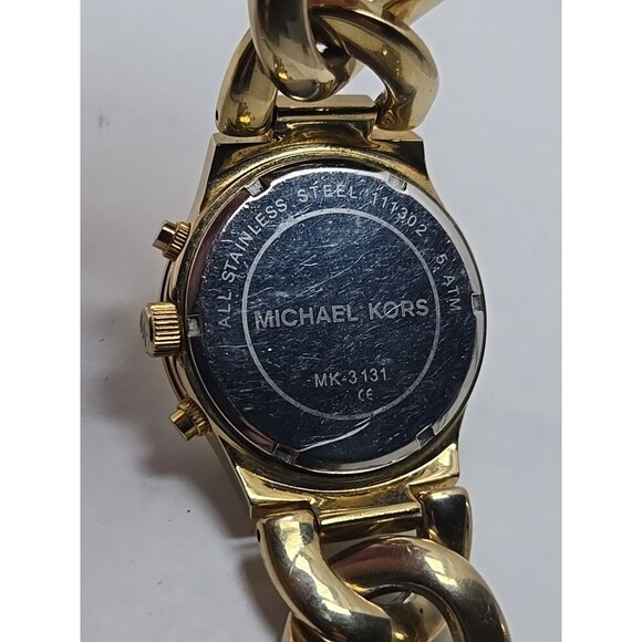 Michael Kors Runway MK3131 Gold Tone Watch Chain 38mm New Battery Womens Sz Smal - Picture 9 of 9